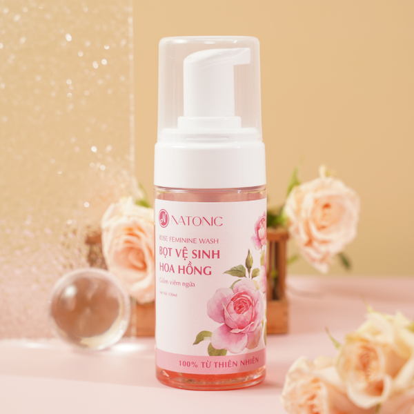  Bọt vệ sinh phụ nữ Hoa Hồng Natonic - 100% từ thiên nhiên, ngăn mùi, giảm viêm ngứa 