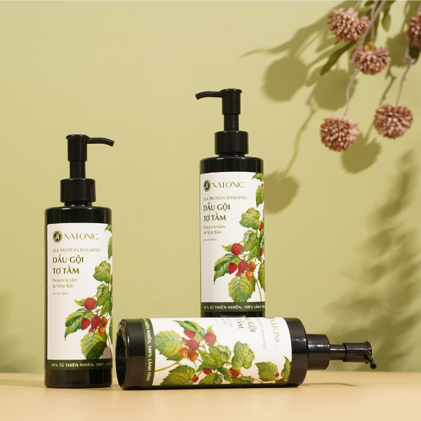  Dầu gội Tơ tằm Natonic - Ngăn rụng tóc, sạch gàu ngứa - Chai 200ml 