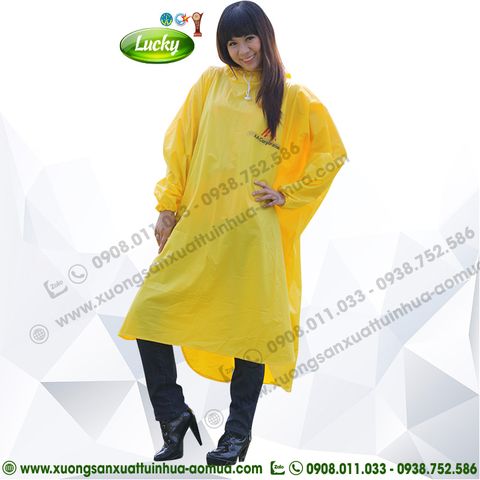 ÁO MƯA BÍT HÔNG NHỰA VÀNG
