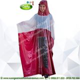 ÁO MƯA RỘNG KHỔ ĐỎ PHỐI