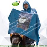 ÁO MƯA RỘNG KHỔ XANH DƯƠNG Ô KIẾNG ĐÈN