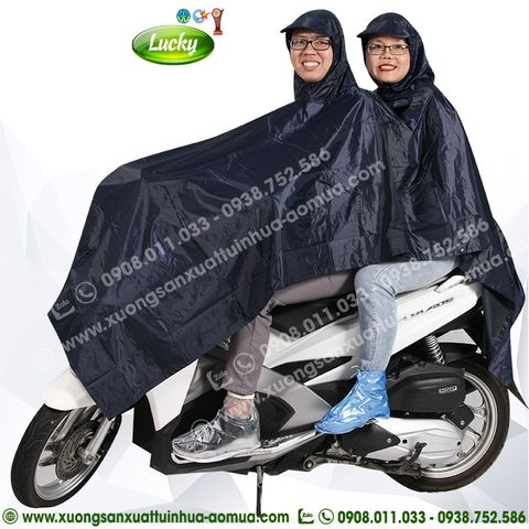 ÁO MƯA CÁNH DƠI VẢI HAI ĐẦU XANH ĐEN