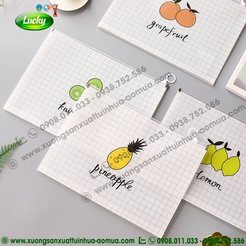 [Hết hàng] TÚI ZIPPER HỌA TIẾT TRÁI THƠM