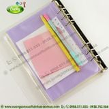 BAO SỔ CÒNG TÚI ZIP A6 6 LỖ TRONG SUỐT (CÓ KHÓA KÉO)
