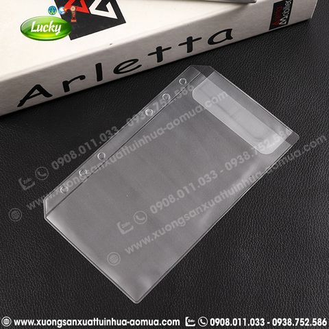 BAO SỔ CÒNG TÚI ZIP 6 LỖ CÓ NẮP TRONG SUỐT