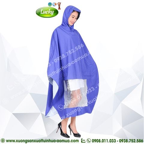 ÁO MƯA CHỮ A VẢI XANH DƯƠNG