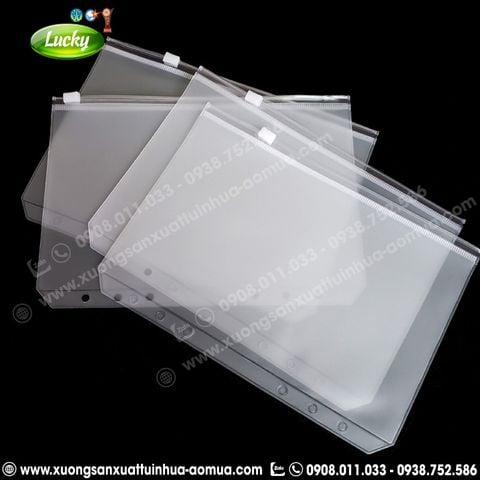 BAO SỔ CÒNG TÚI ZIP 6 LỖ A5 KHÓA ZIPPER