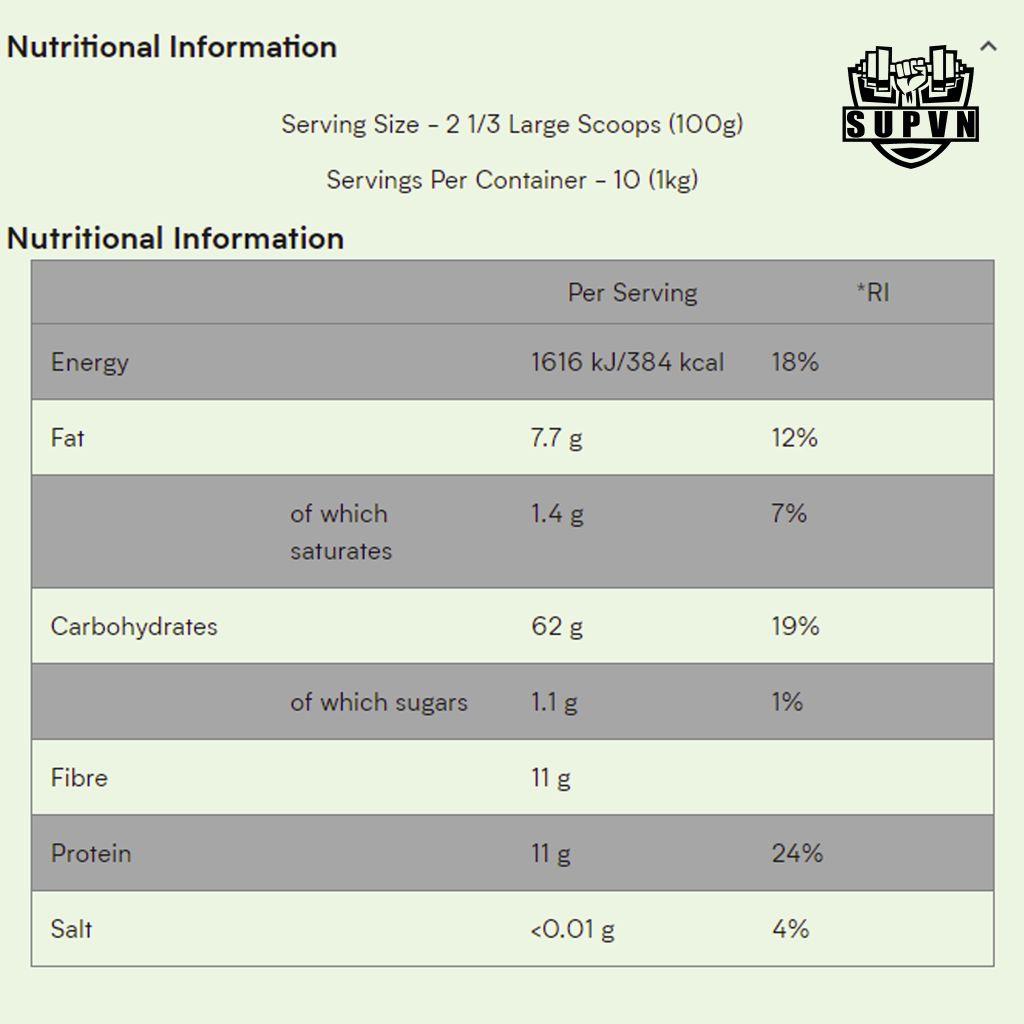 100% Instant Oats MyVegan