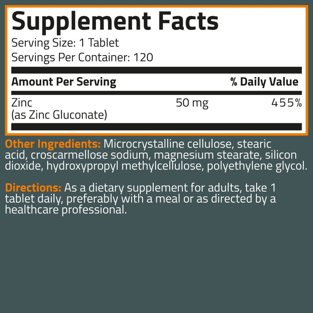 Bronson Zinc - Gluconate 50mg 120 Viên