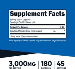 Nutricost Creatine 3000mg - 180 Viên