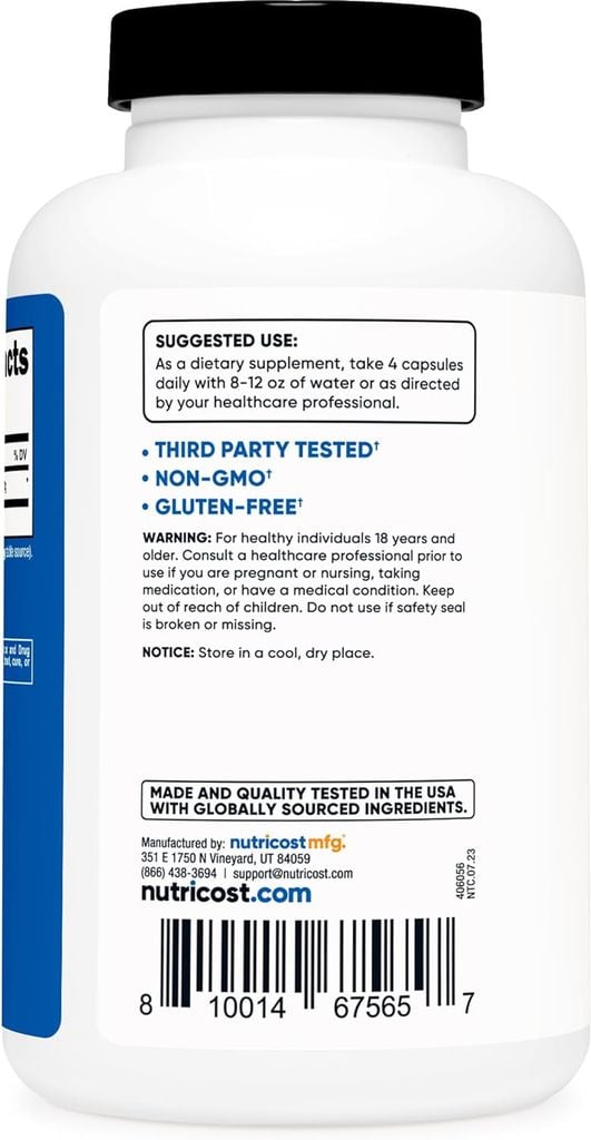 Nutricost Creatine 3000mg - 180 Viên