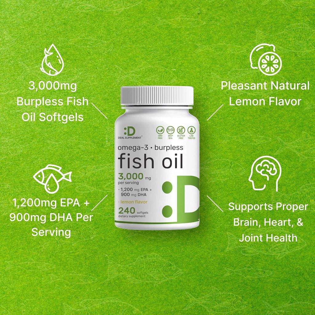 Deal Supplement Omega 3 Fish Oil 3000mg