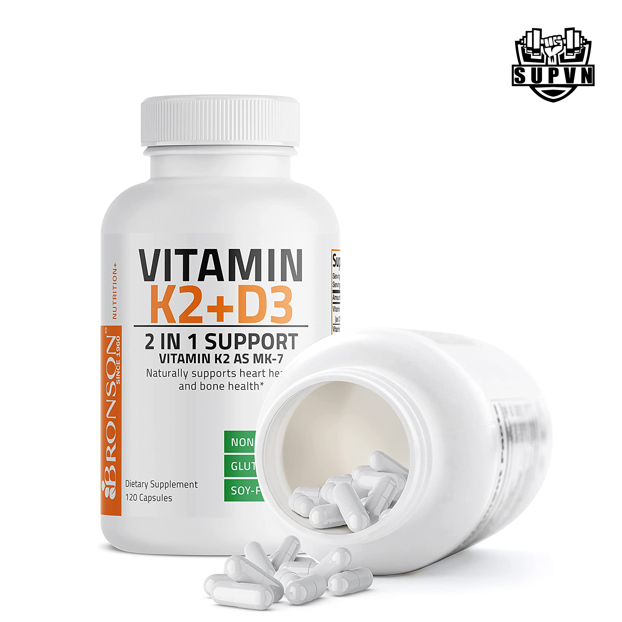 Vitamin D3 K2 Bronson 120v Tăng Mật Độ Xương SUPVN
