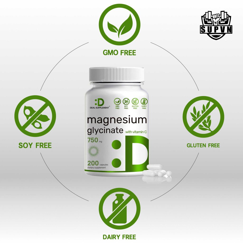 Deal Supplement Magnesium Glycinate 1000mg With Vitamin C