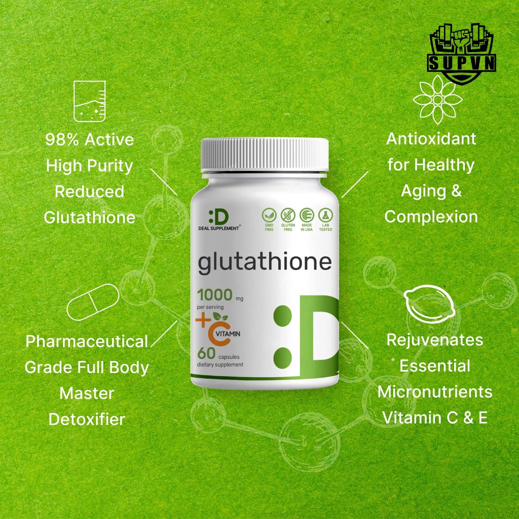 Deal Supplement Glutathione Reduced 1000mg + Vitamin C