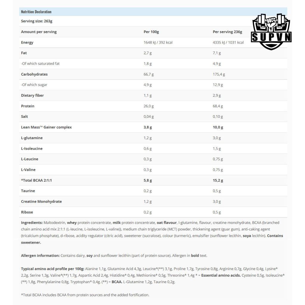 Lean Mass Weight Gainer