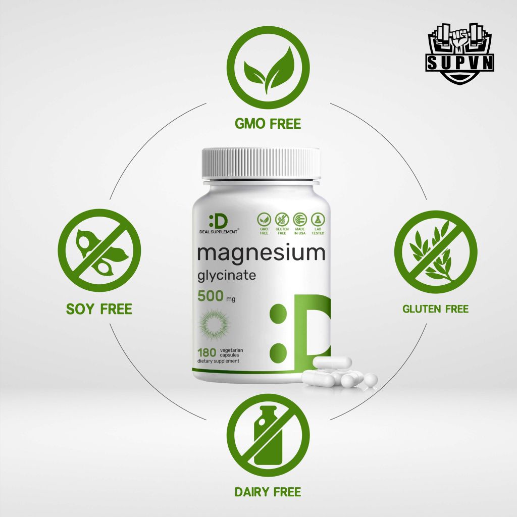 Deal Supplement Magnesium Glycinate 500mg Veggie