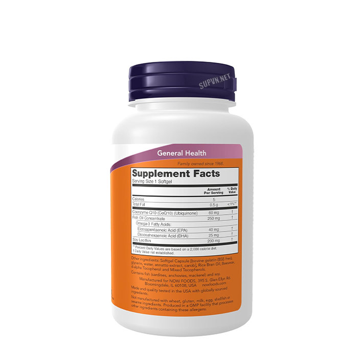Now CoQ10 60mg With Omega 3