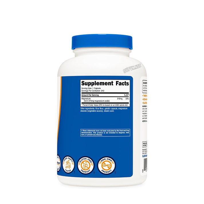 Nutricost Magnesium Oxide, 375 Mg, 240 Capsules