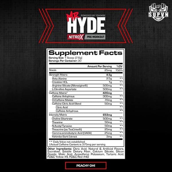 Sample Pre workout Mr Hyde NitroX ProSupps