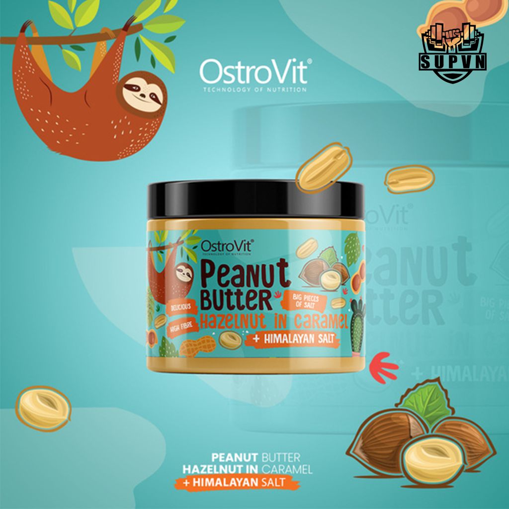 Bơ Đậu Phộng OstroVit + Hazelnut Caramel + Himalayan Salt 500g