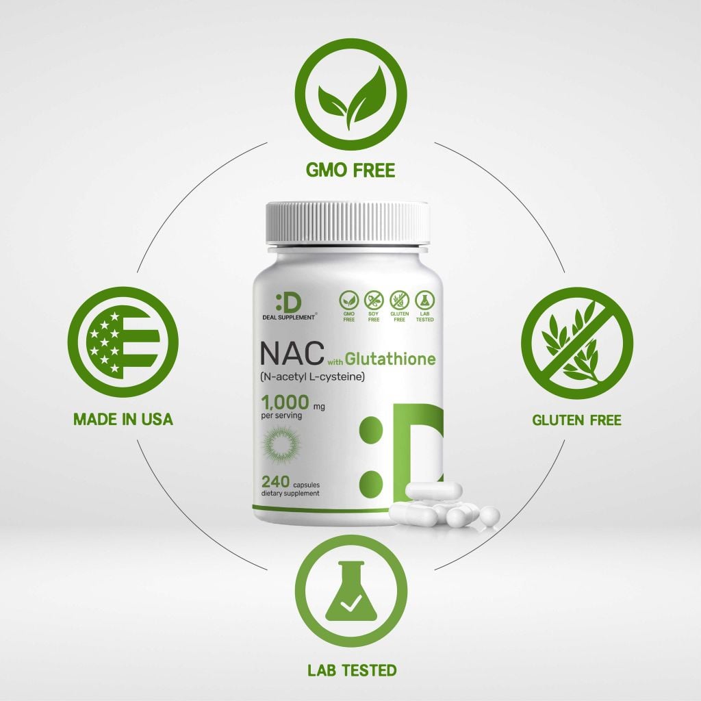 Deal Supplement Nac 1000mg With Glutathione