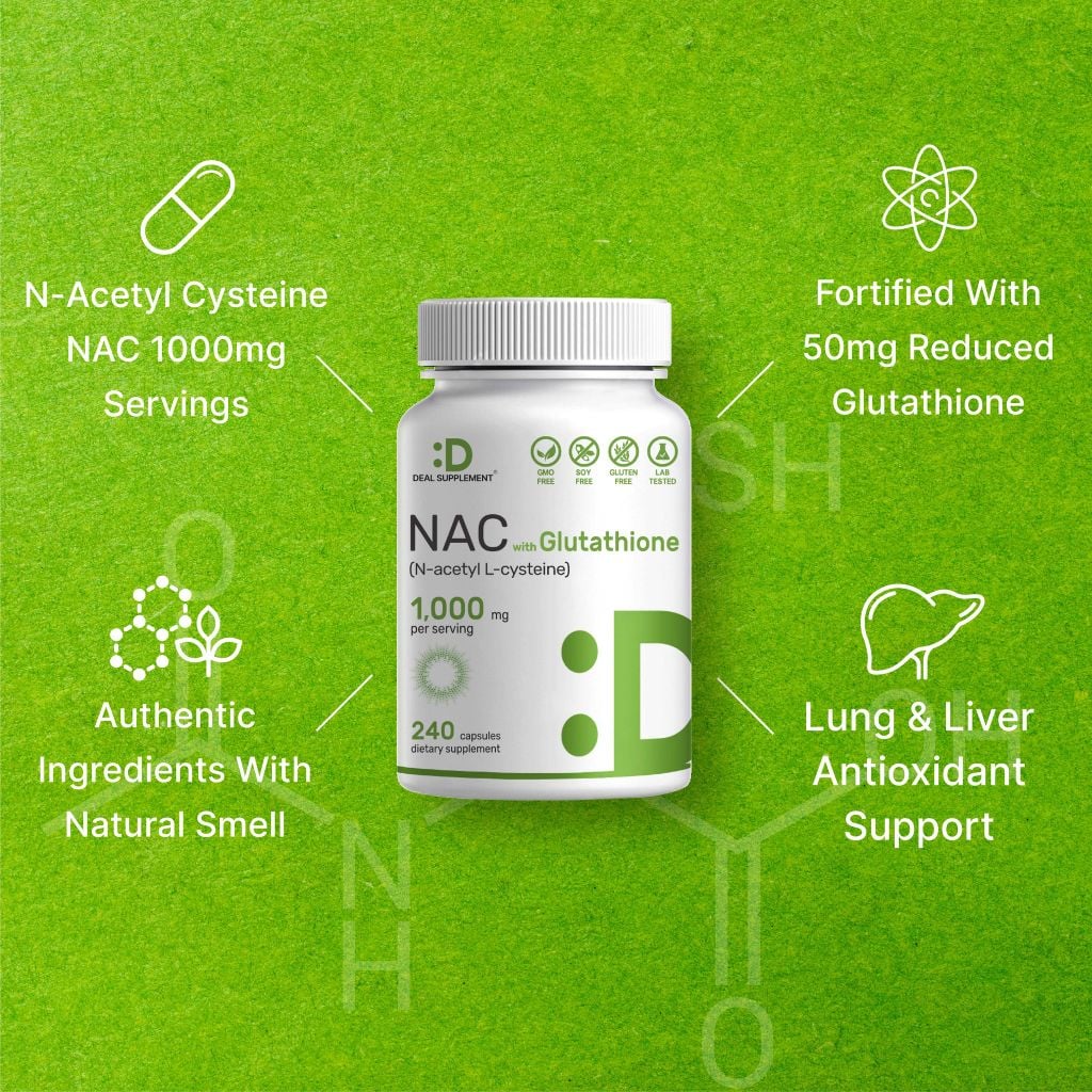 Deal Supplement Nac 1000mg With Glutathione