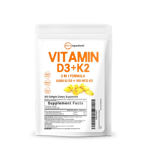 Micro Ingredients Vitamin D3 K2 MK7 300 Viên SUPVN