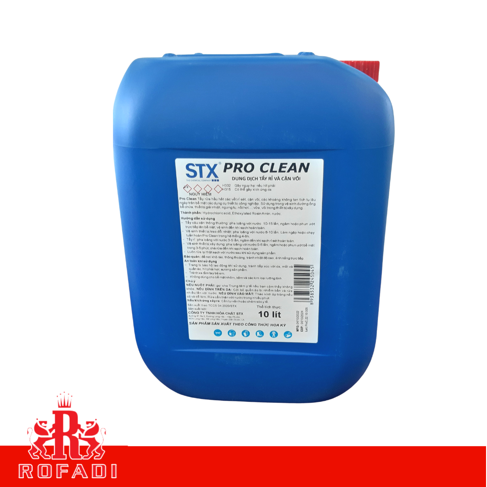 Dung dịch tẩy rỉ sắt & cặn vôi STX PRO CLEAN 2L - 10L - 20L