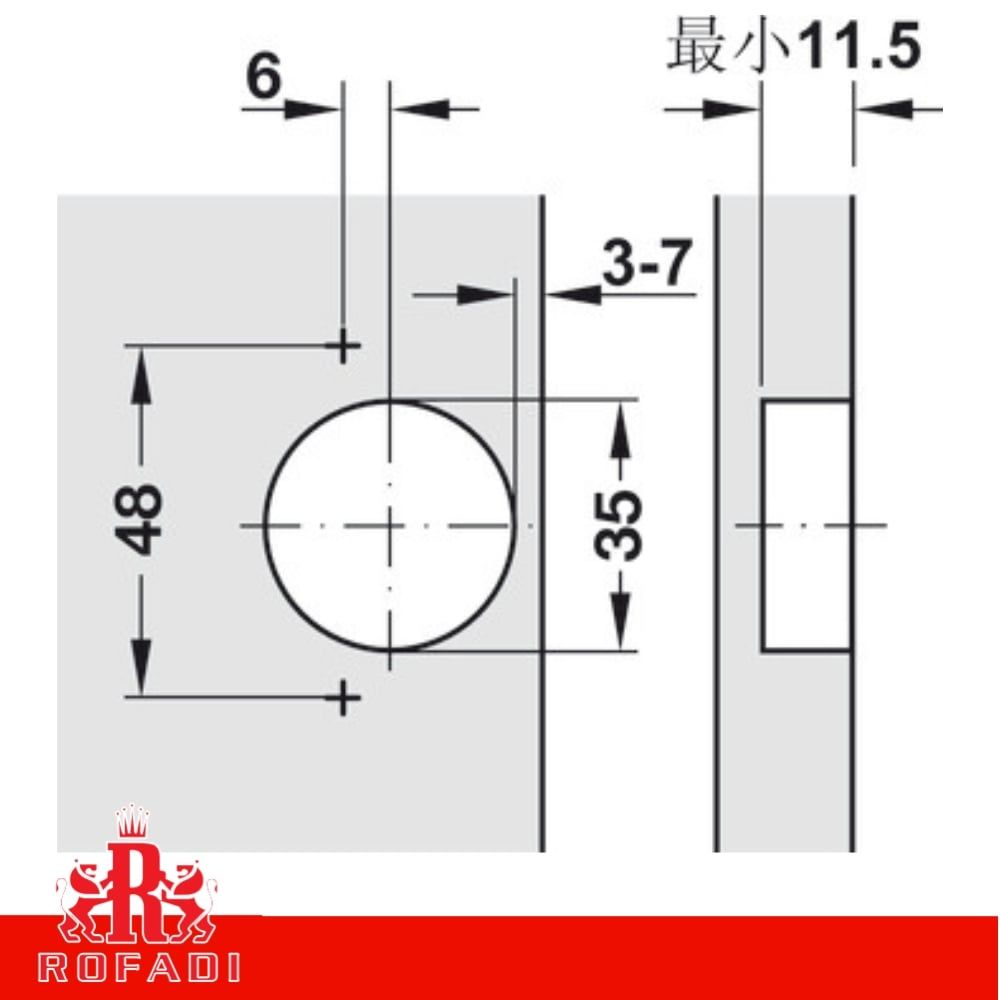 Bản lề giảm chấn trùm ngoài SUS304(lề A)