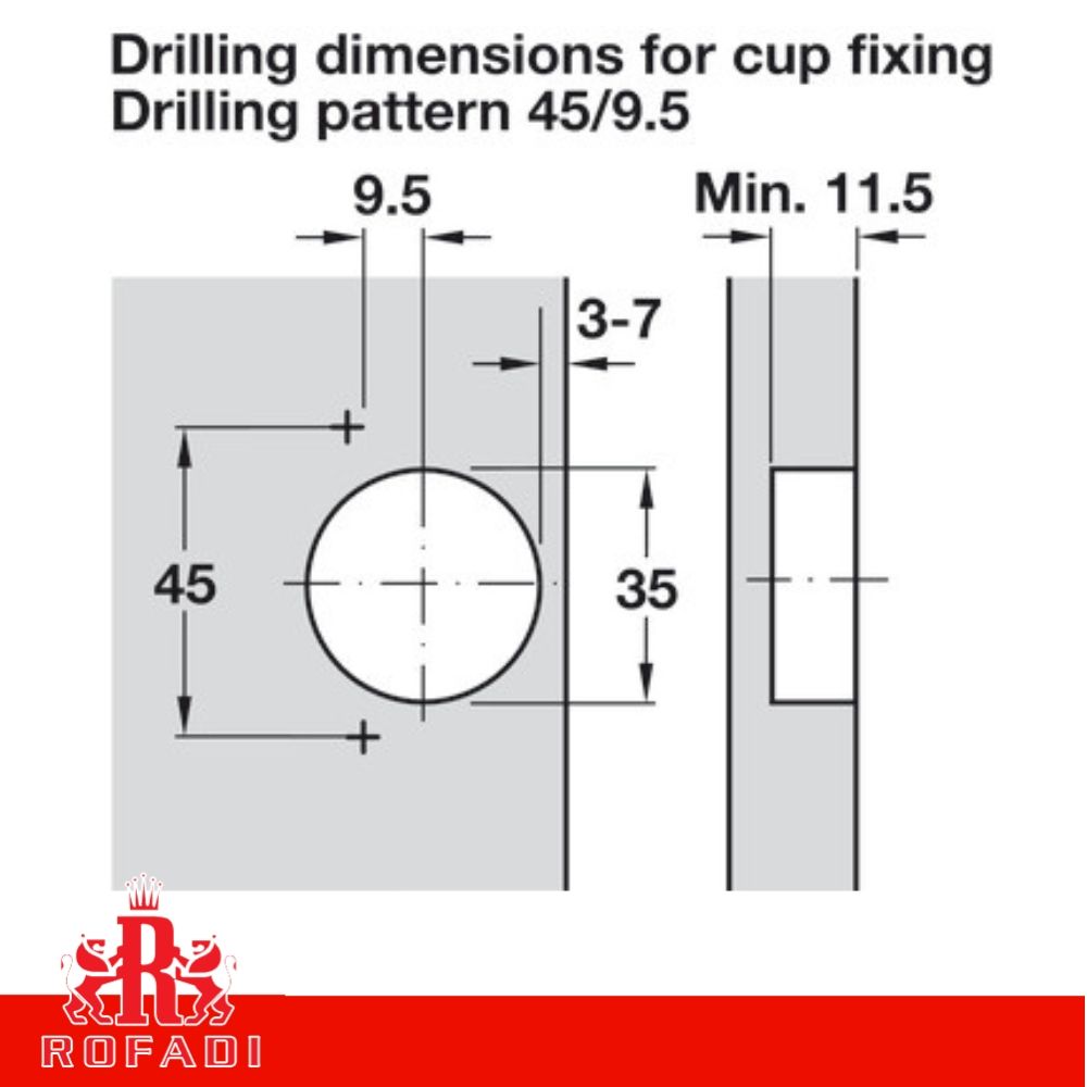 Đế bản lề inox 4 lỗ