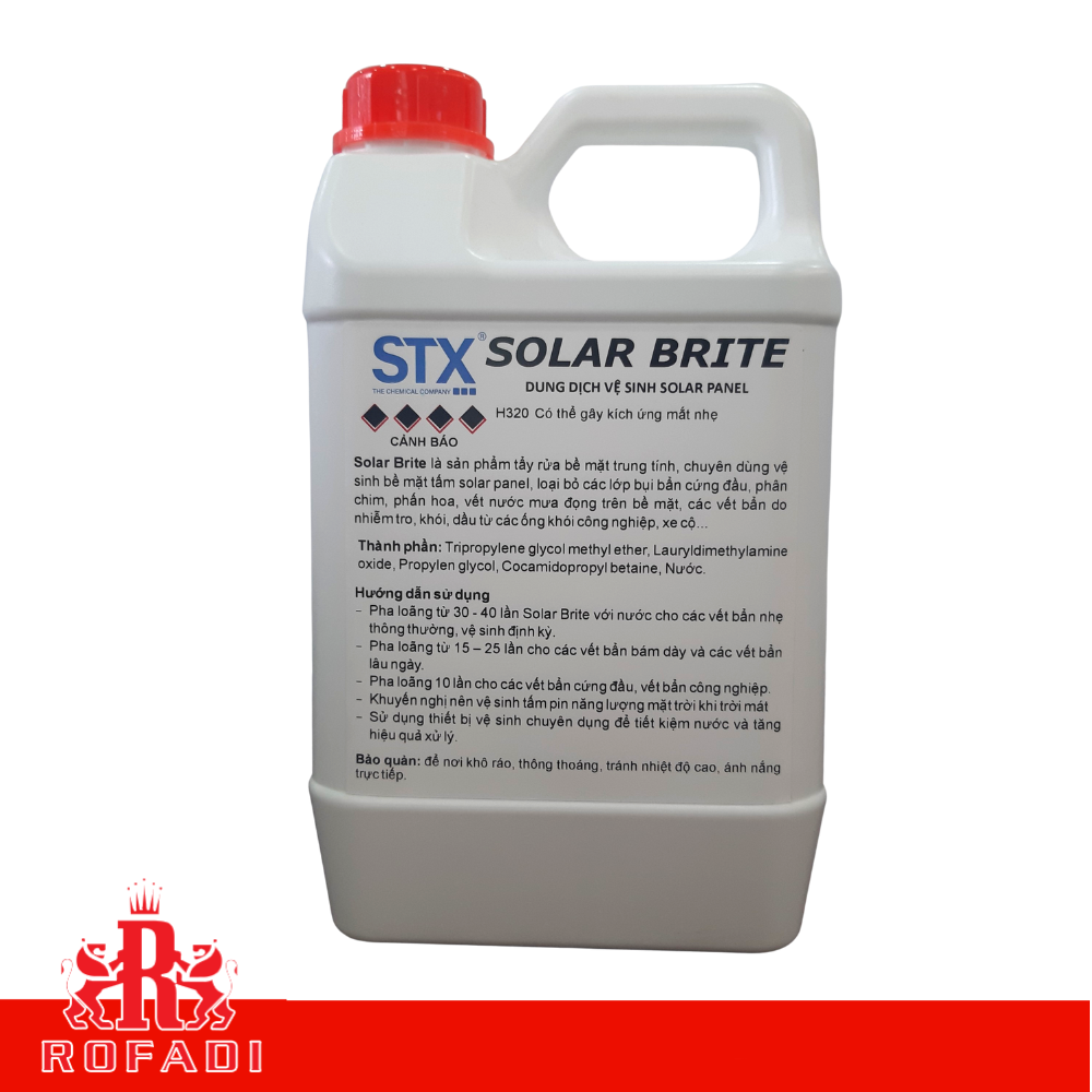 Dung dịch vệ sinh kính và tấm solar STX SOLAR BRITE 2L - 10L - 20L