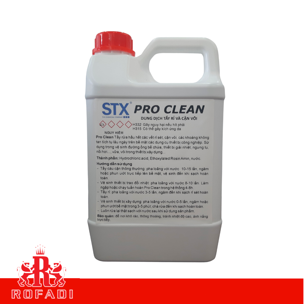  Dung dịch tẩy rỉ sắt & cặn vôi STX PRO CLEAN 2L - 10L - 20L 