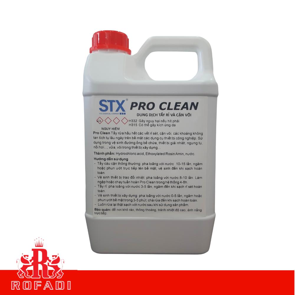 Dung dịch tẩy rỉ sắt & cặn vôi STX PRO CLEAN 2L - 10L - 20L