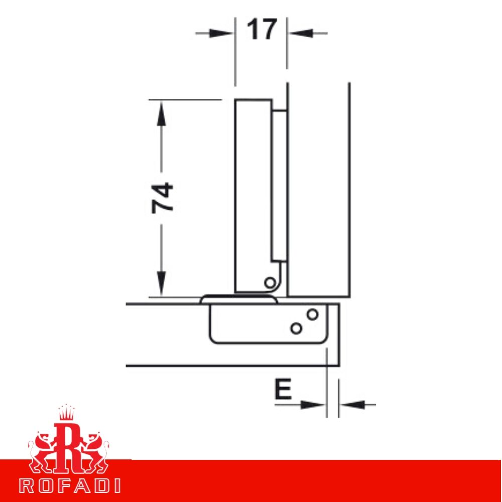 Bản lề giảm chấn trùm ngoài SUS304(lề A)