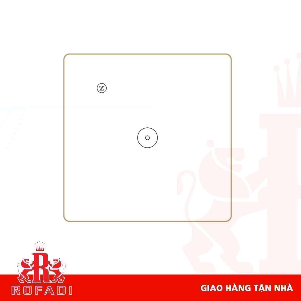  Công tắc Zigbee vuông (viền vàng-  icon 2 vòng tròn + icon Z) dòng Kaz 1 phím màu trắng 