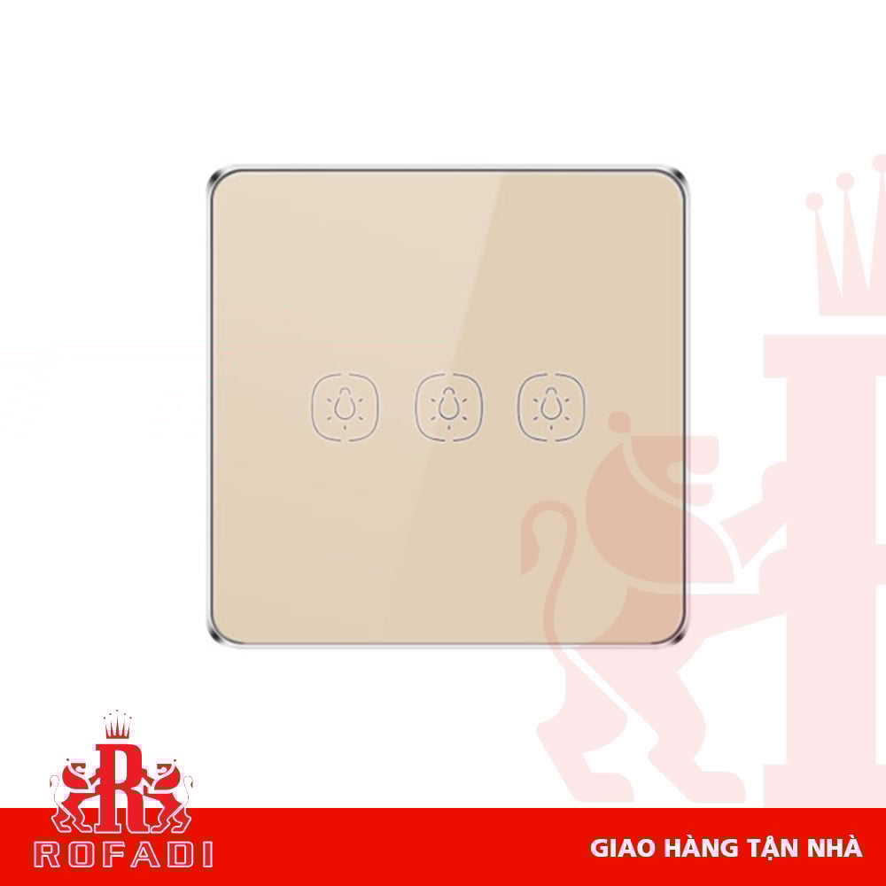  Công tắc ngữ cảnh Tuya Zigbee hình vuông (gồm 1 pin CR2430) 3 phím dạng dán màu vàng 