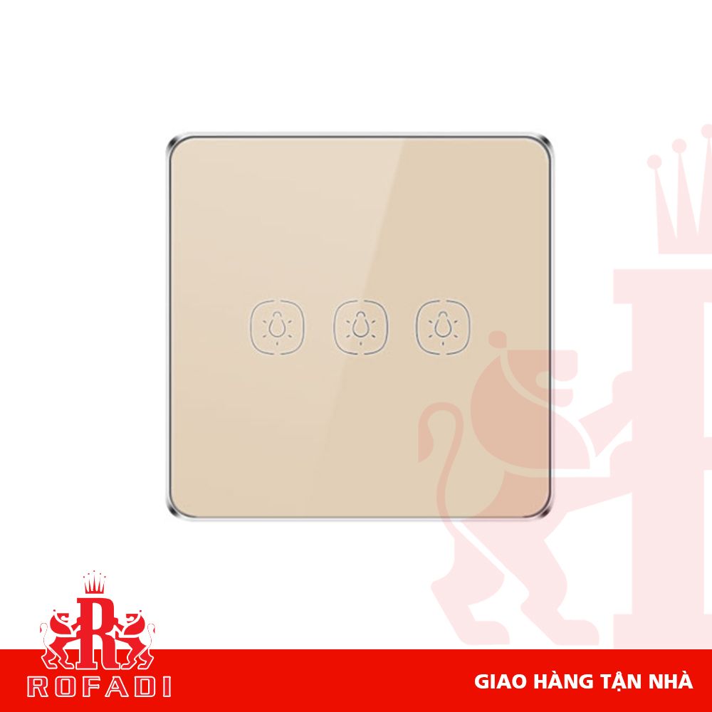 Công tắc ngữ cảnh Tuya Zigbee hình vuông (gồm 1 pin CR2430) 3 phím dạng dán màu vàng