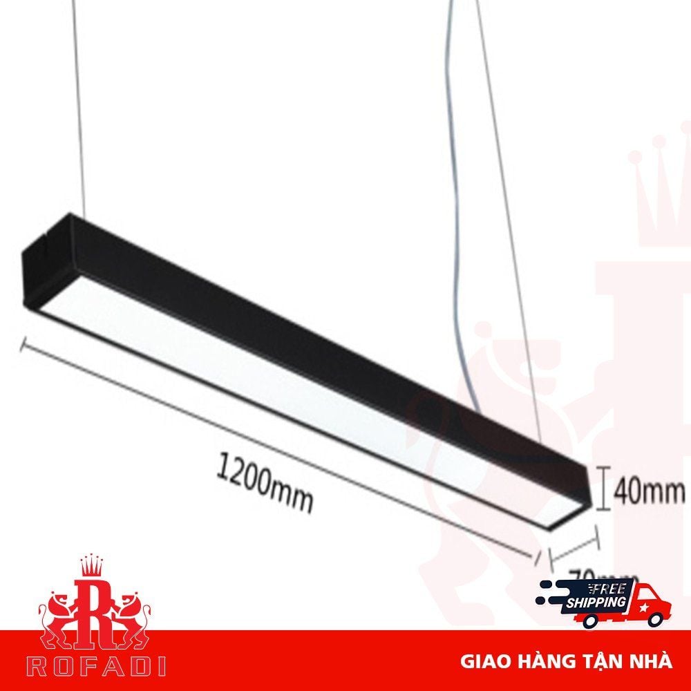 Đèn Led thả trần SONATA chữ nhật 36W ánh sáng 6000K màu đen