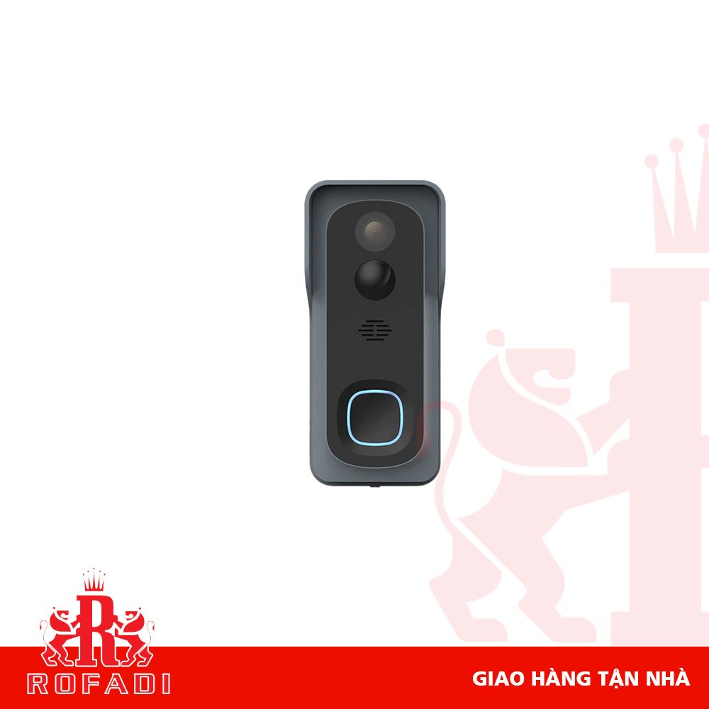 Chuông Cửa camera wifi ngoài trời không dây màu đen, kèm loa