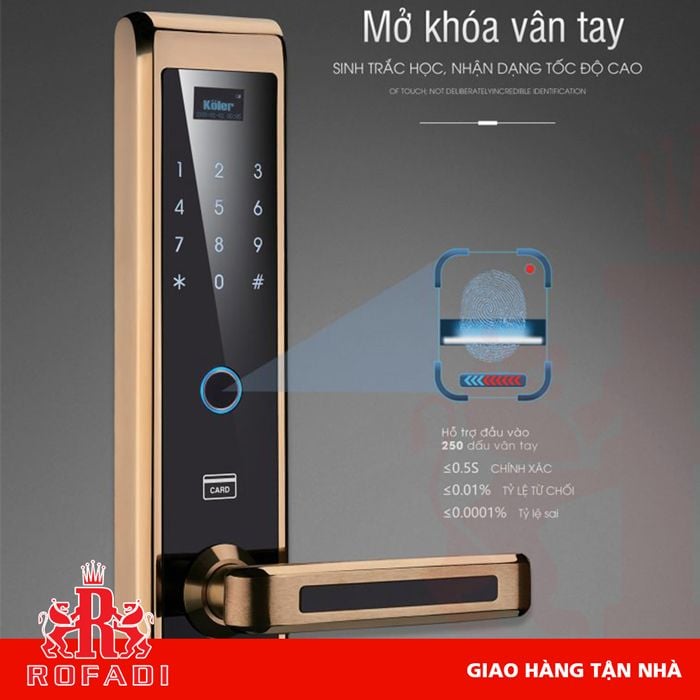 Khóa thông minh Koler KL9850 (6 in 1) màu PVD GOLD