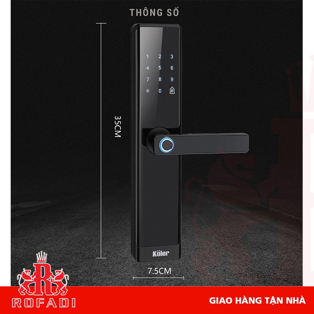 Khóa thông minh Koler A1 - PLUS (6 in 1) màu đen