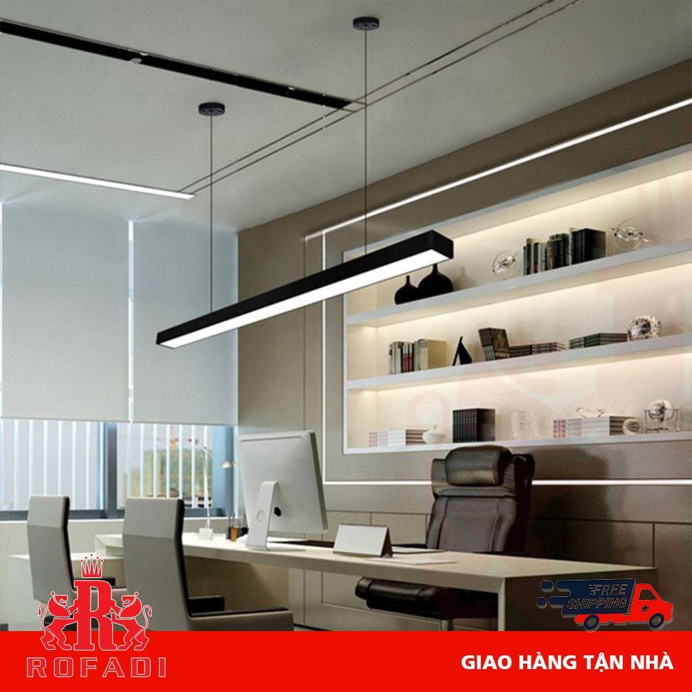 Đèn Led thả trần SONATA chữ nhật 36W ánh sáng 6000K màu đen