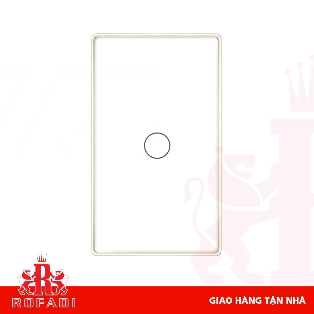  Công tắc Zigbee chữ nhật cao cấp (vàng nhạt bo cong-  vát kim cương 2.5D) dòng DP 1 phím màu trắng 