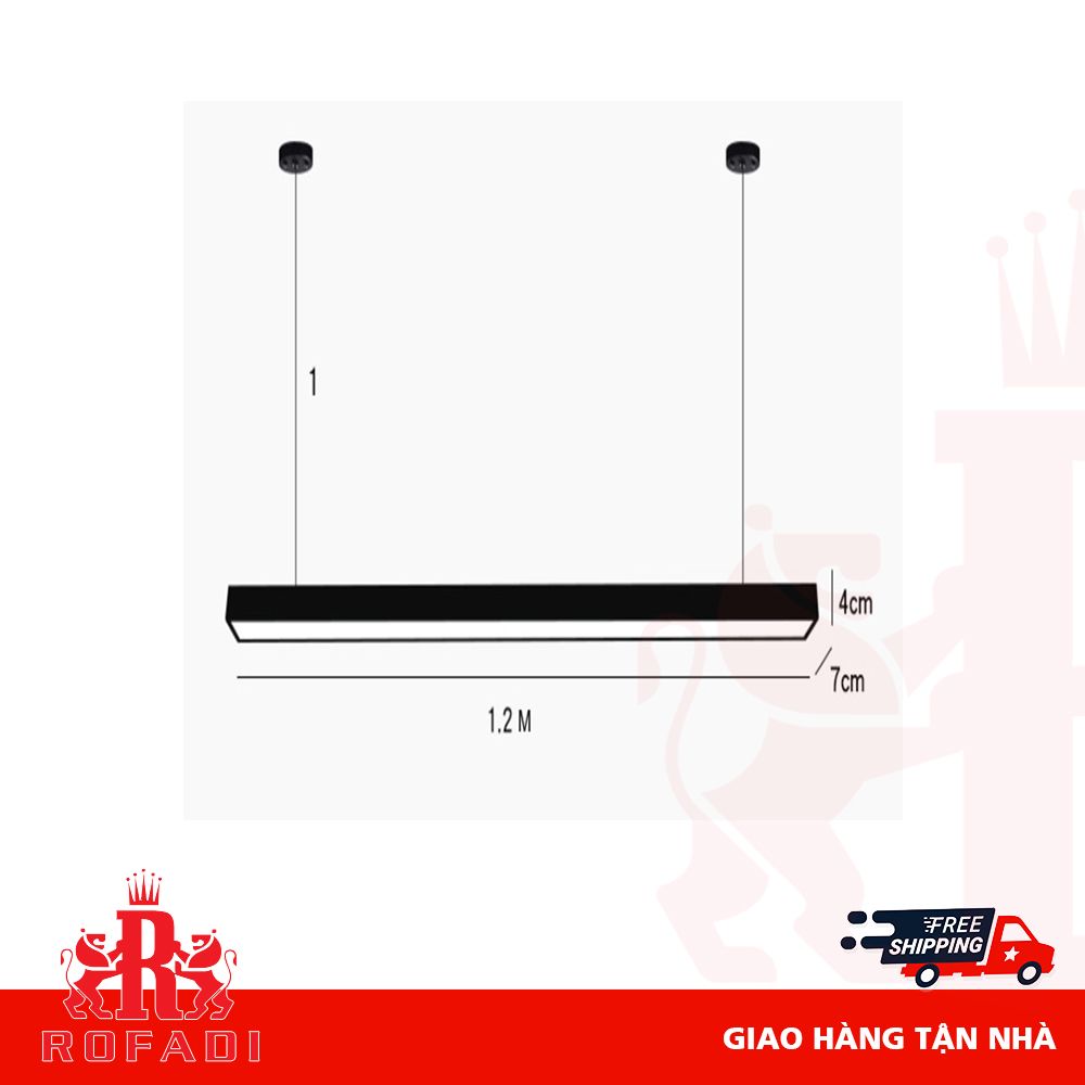 Đèn Led thả trần SONATA chữ nhật 36W ánh sáng 4000K màu đen