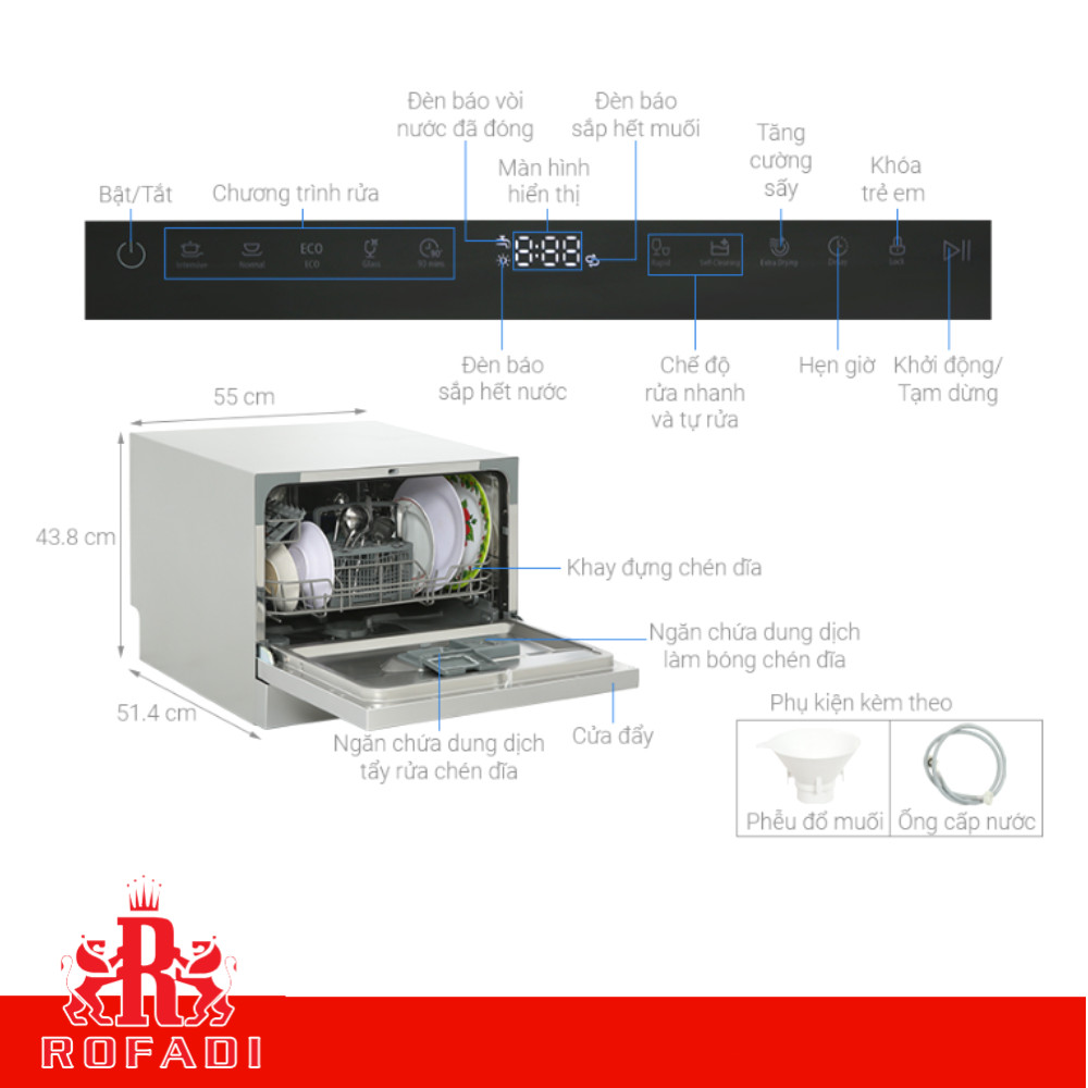  Máy rửa chén độc lập HDW-T50B 