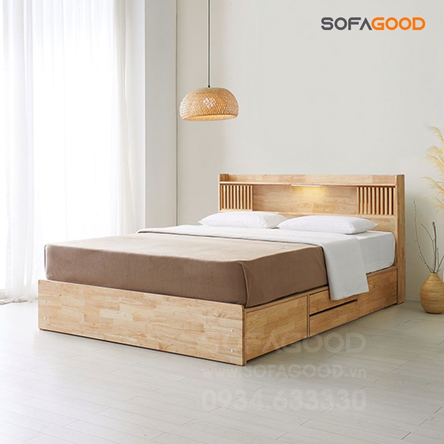 Giường ngủ gỗ tự nhiên S132