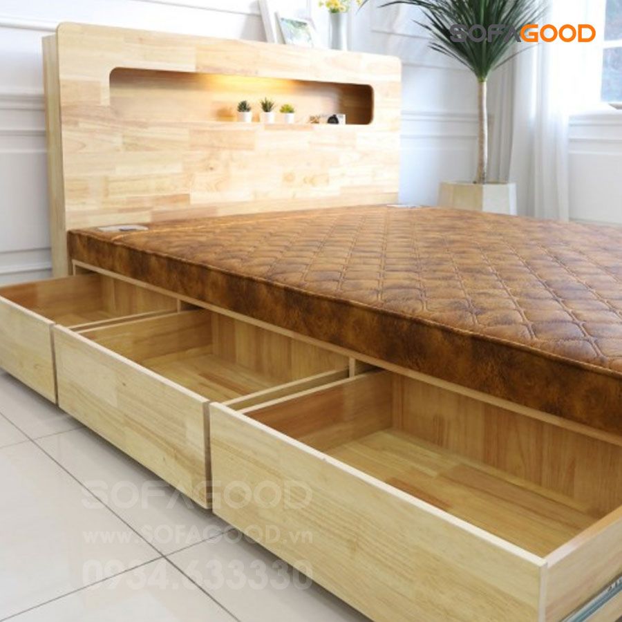 Giường ngủ gỗ tự nhiên S140