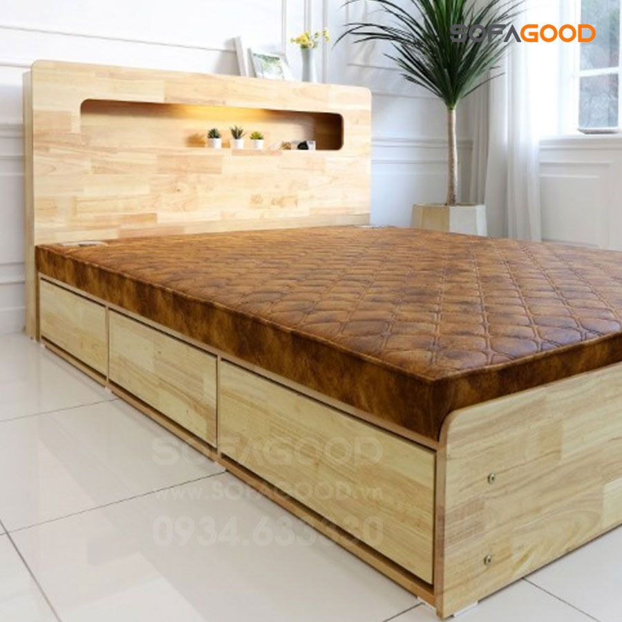 Giường ngủ gỗ tự nhiên S140