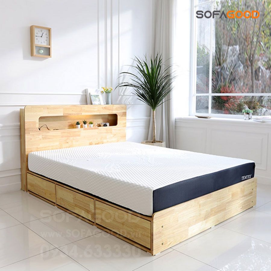 Giường ngủ gỗ tự nhiên S140